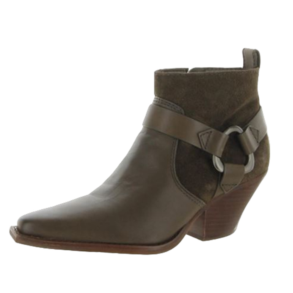 Vince Camuto Green Nenanie Leather Zipper Ankle Boots NEW 10M US / 42 EU